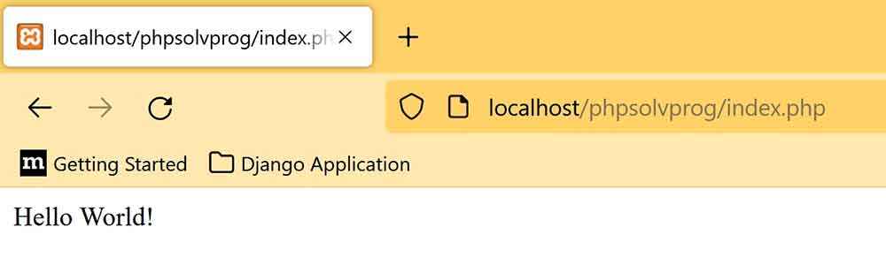 PHP Index file running on localhost server