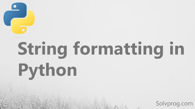 String formatting in Python